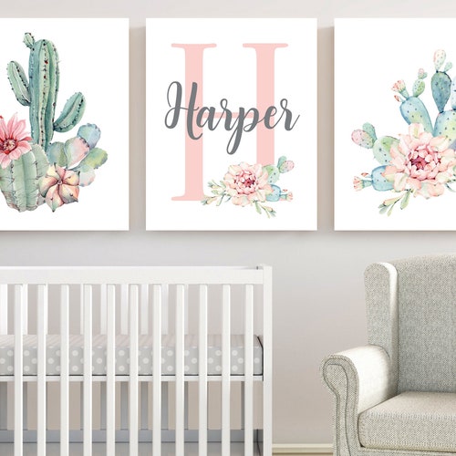 Boho Nursery Prints Cactus Wall Art Cactus Art Print Boho Etsy