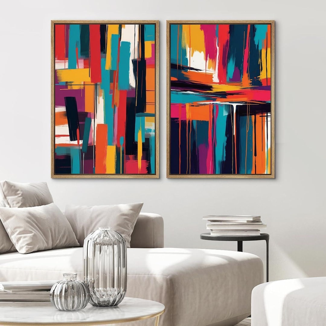 Colorful Abstract Stripe Wall Art: Ma...