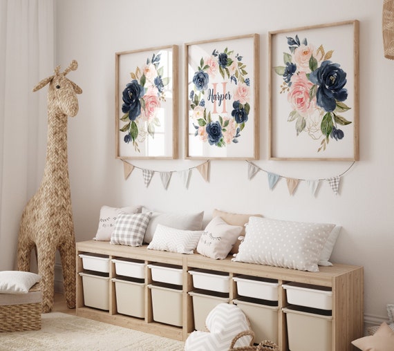 Navy and coral nursery hotsell