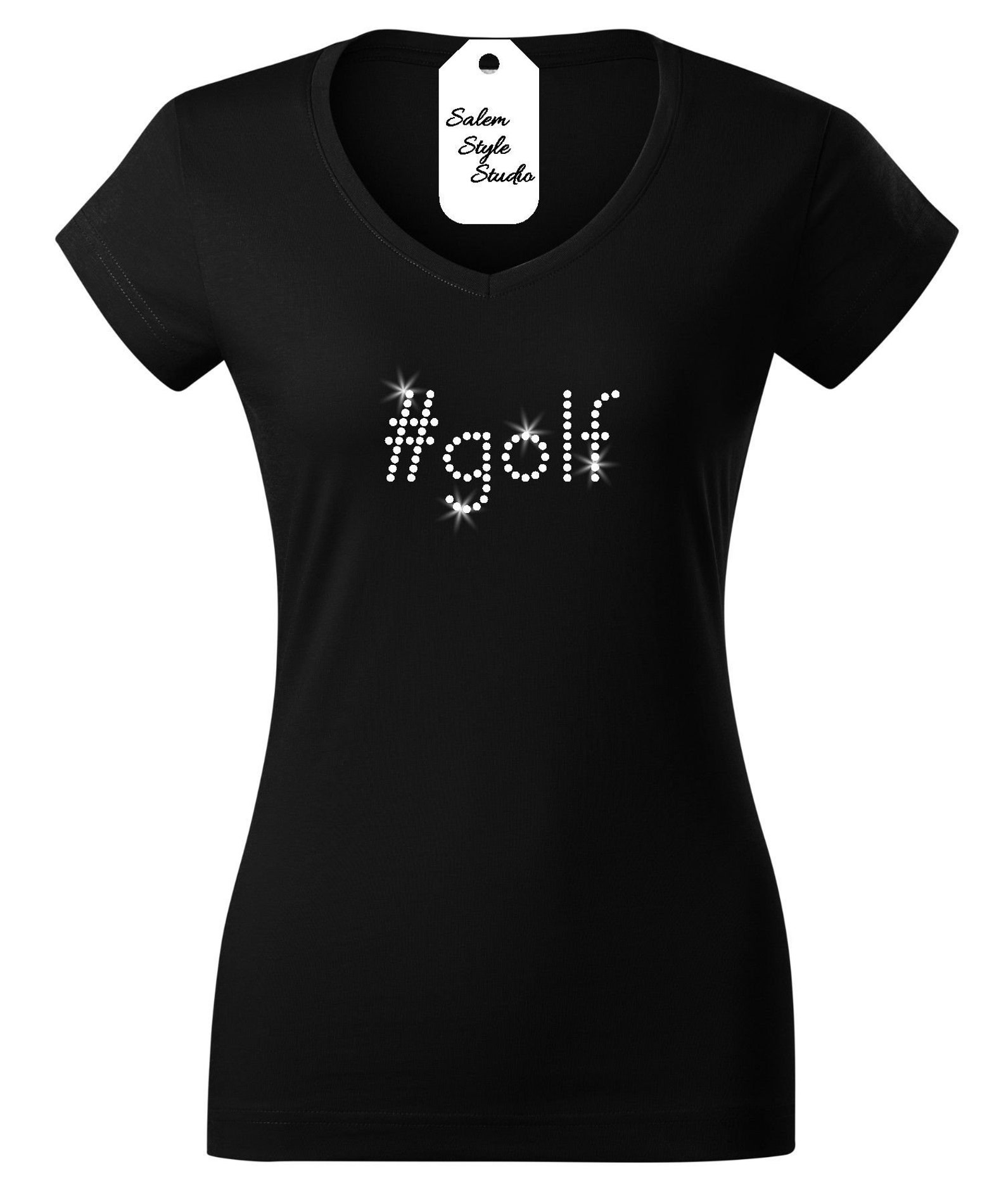 Hashtag Golf Tshirt with rhinestone Bling Golf shirt Etsy