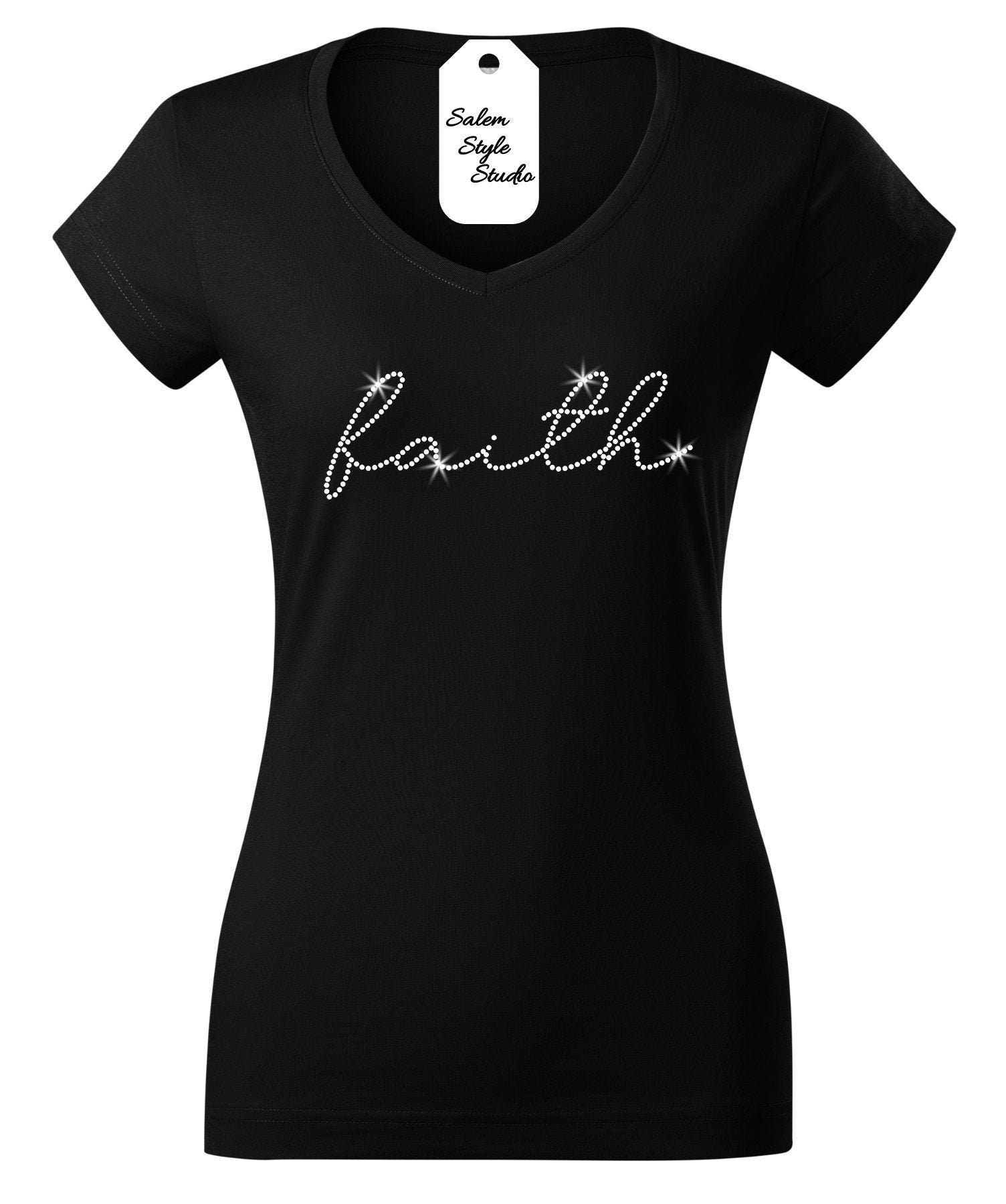 Faith Shirt with rhinestone Church Shirt sparkly shirt | Etsy