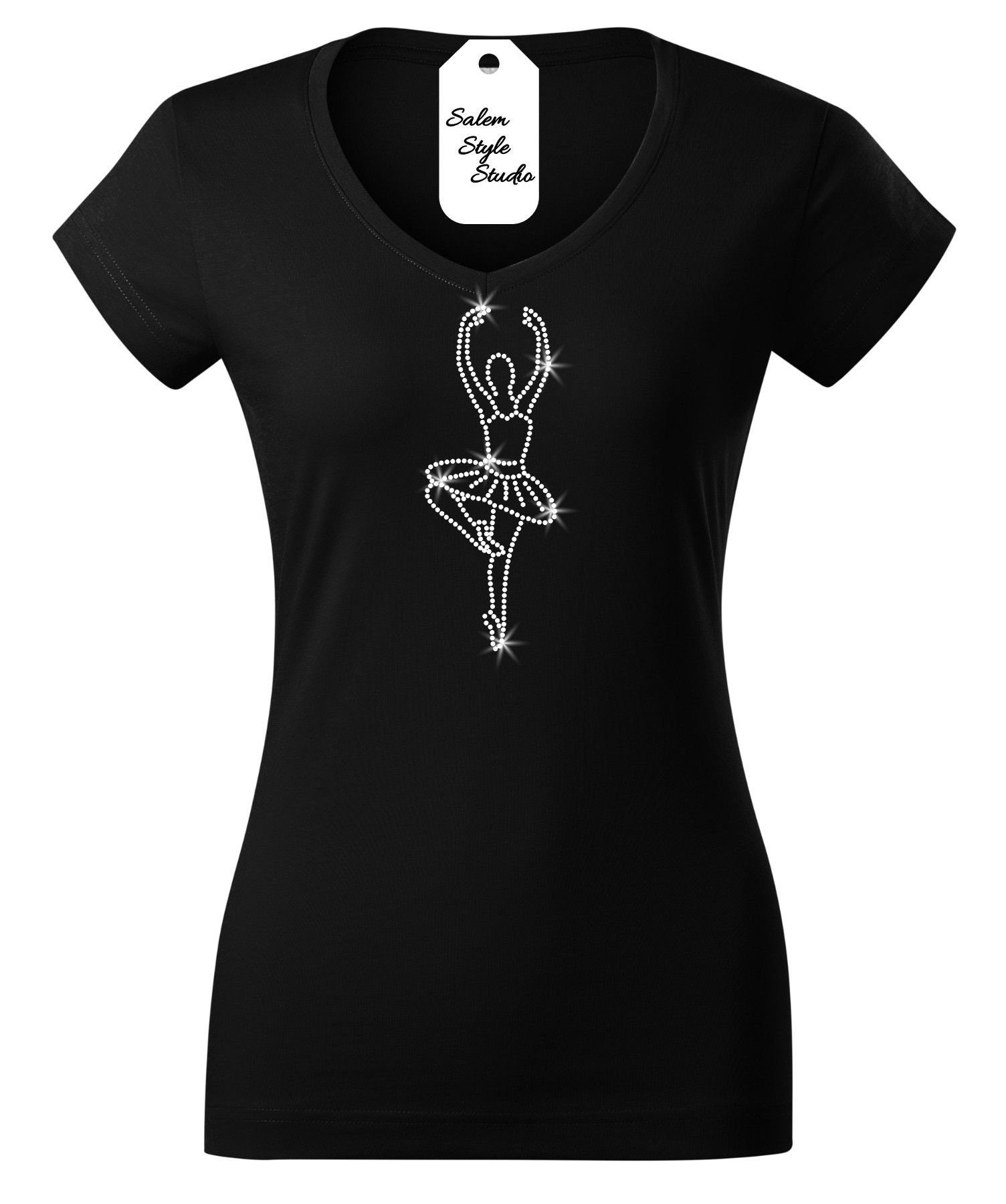 Ballet Dancer Tshirt with rhinestone Bling ballet shirt Etsy