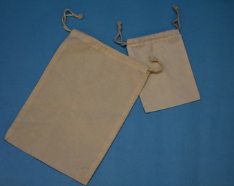 Muslin Bags- 16x20 Inches Double Drawstring 100% Organic Reusable Cotton Handmade Bags. Color: NATURAL, QTY= 10, 25, 50 100, 200