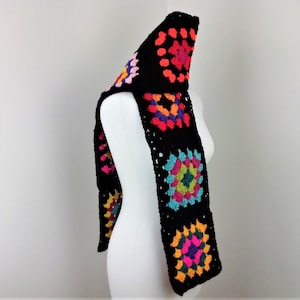 Granny Squares Crochet Scarf / Afghan Scarf / Crochet Scarf
