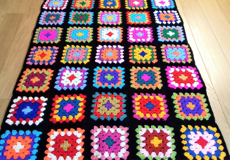Granny Squares Blanket / Granny Square Afghan / Crochet Blanket image 9