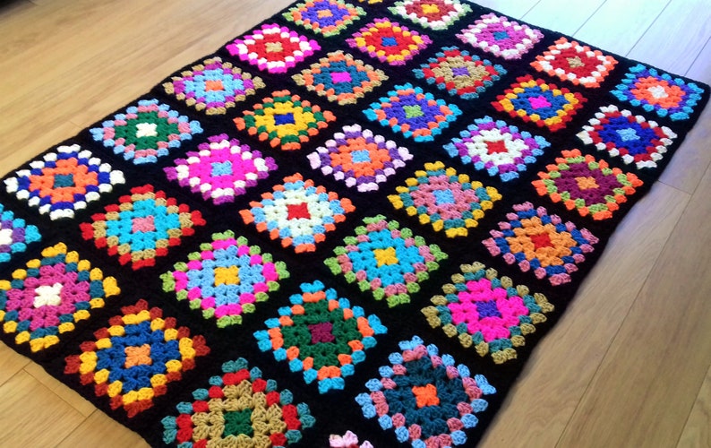 Granny Squares Blanket / Granny Square Afghan / Crochet Blanket image 7