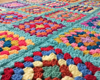 Crochet Blanket / Granny Square Blanket / Granny Blanket / Handmade Blanket /Granny Square Afghan / Crocheted Blanket / Patchwork Blanket