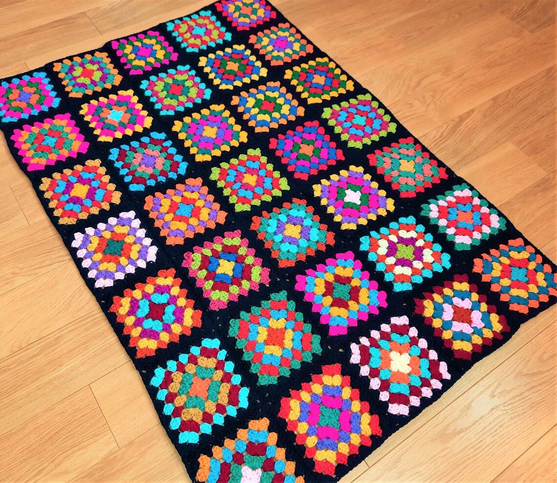 Oma Square Afghan / Häkeldecke / Oma Decke / handgemachte | Etsy