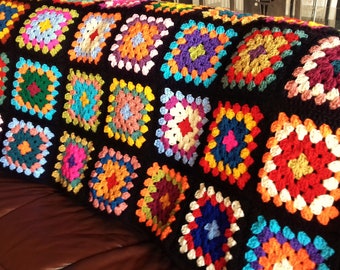 Granny Squares Blanket / Granny Square Afghan / Crochet Blanket