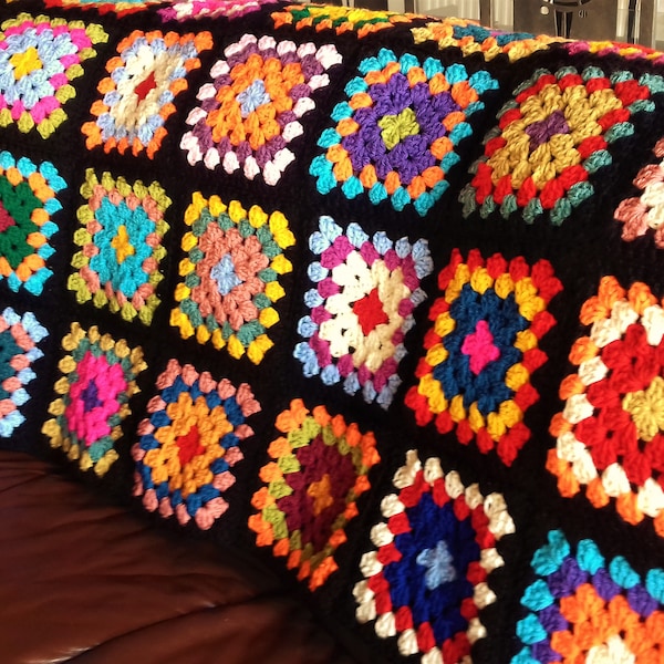 Granny Square Blanket Etsy UK