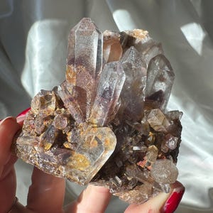Red Phantom Quartz Cluster// Sunset Quartz // Red Hematite Quartz