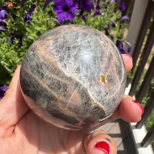 Black Moonstone Sphere // 67mm