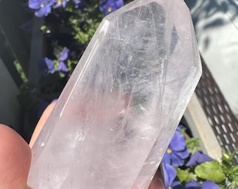 Rose Quartz Tower: Pink Crystal Point from Brazil