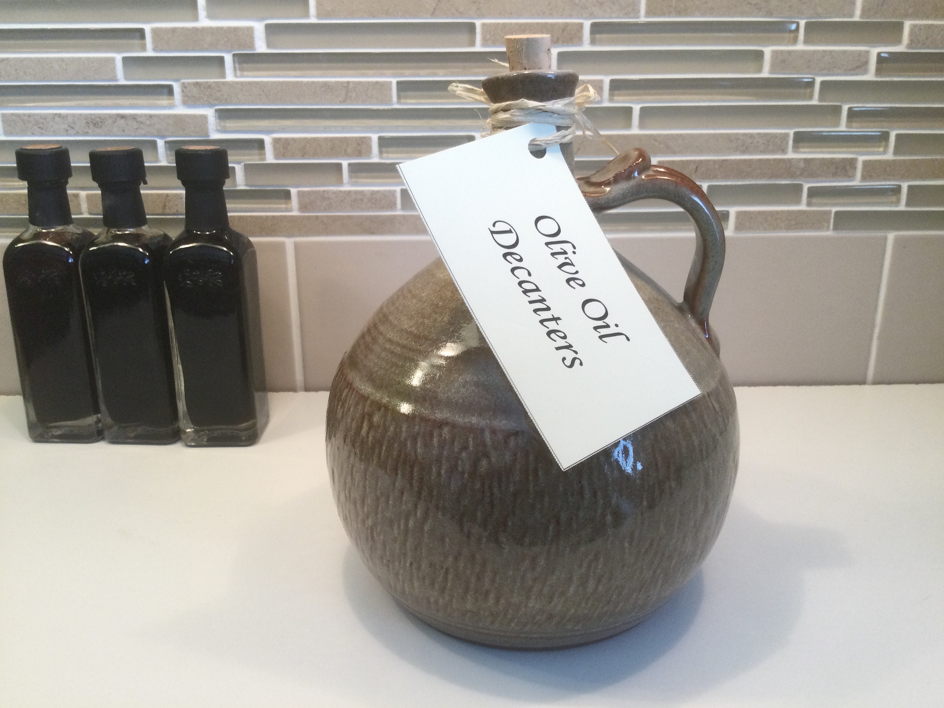 Olive Oil Decanter Ceramic Olive Oil Keeper Stoneware Olive Etsy