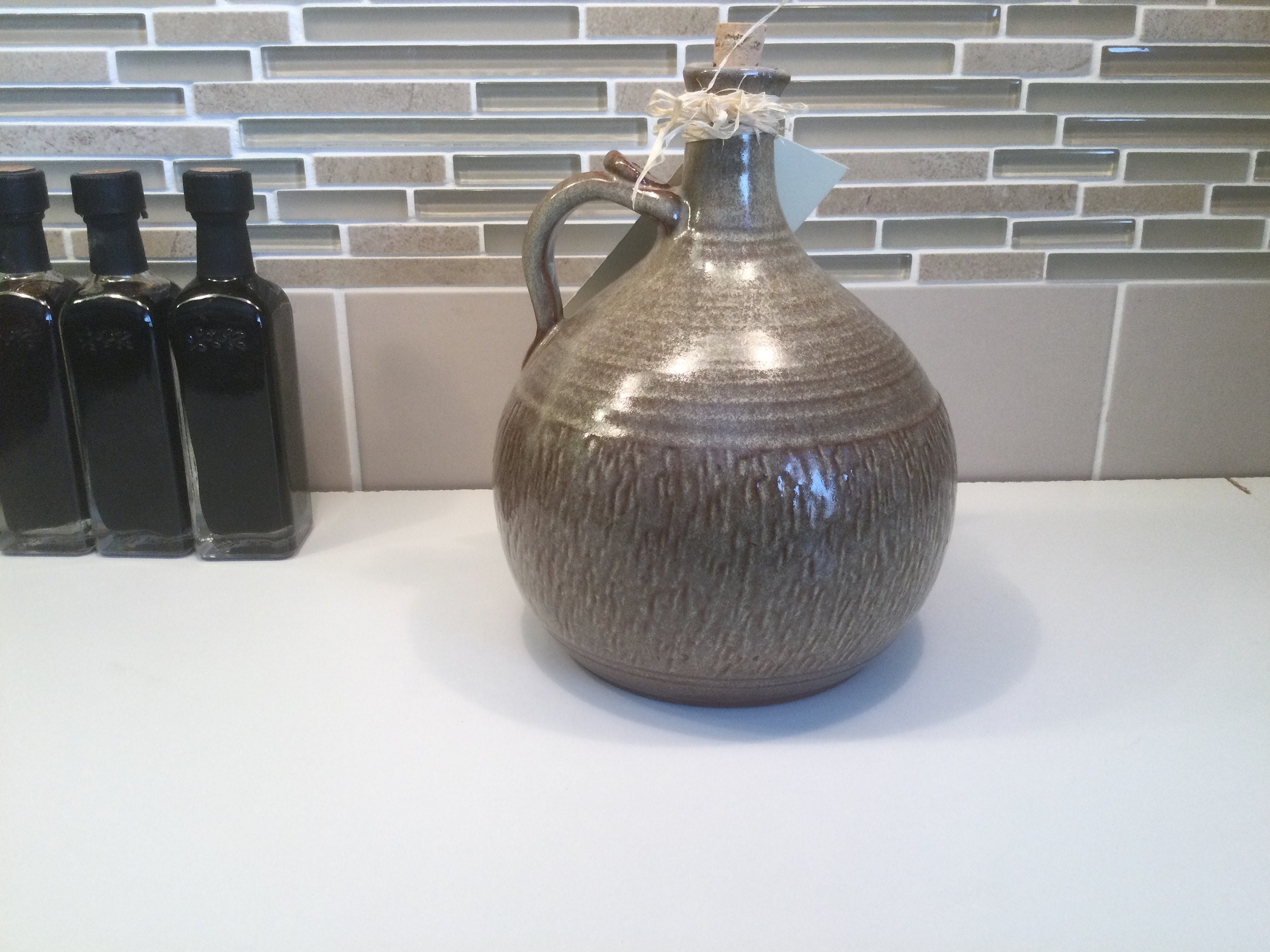 Olive Oil Decanter Ceramic Olive Oil Keeper Stoneware Olive Etsy