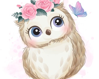 Download Watercolor Owl Etsy