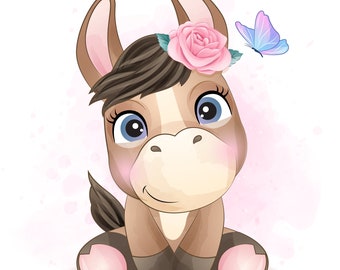Cute Horse Ballerina Clipart With Watercolor Illustration - Etsy Denmark Cute Horse Ballerina Clipart With Watercolor Illustration - Etsy Denmark