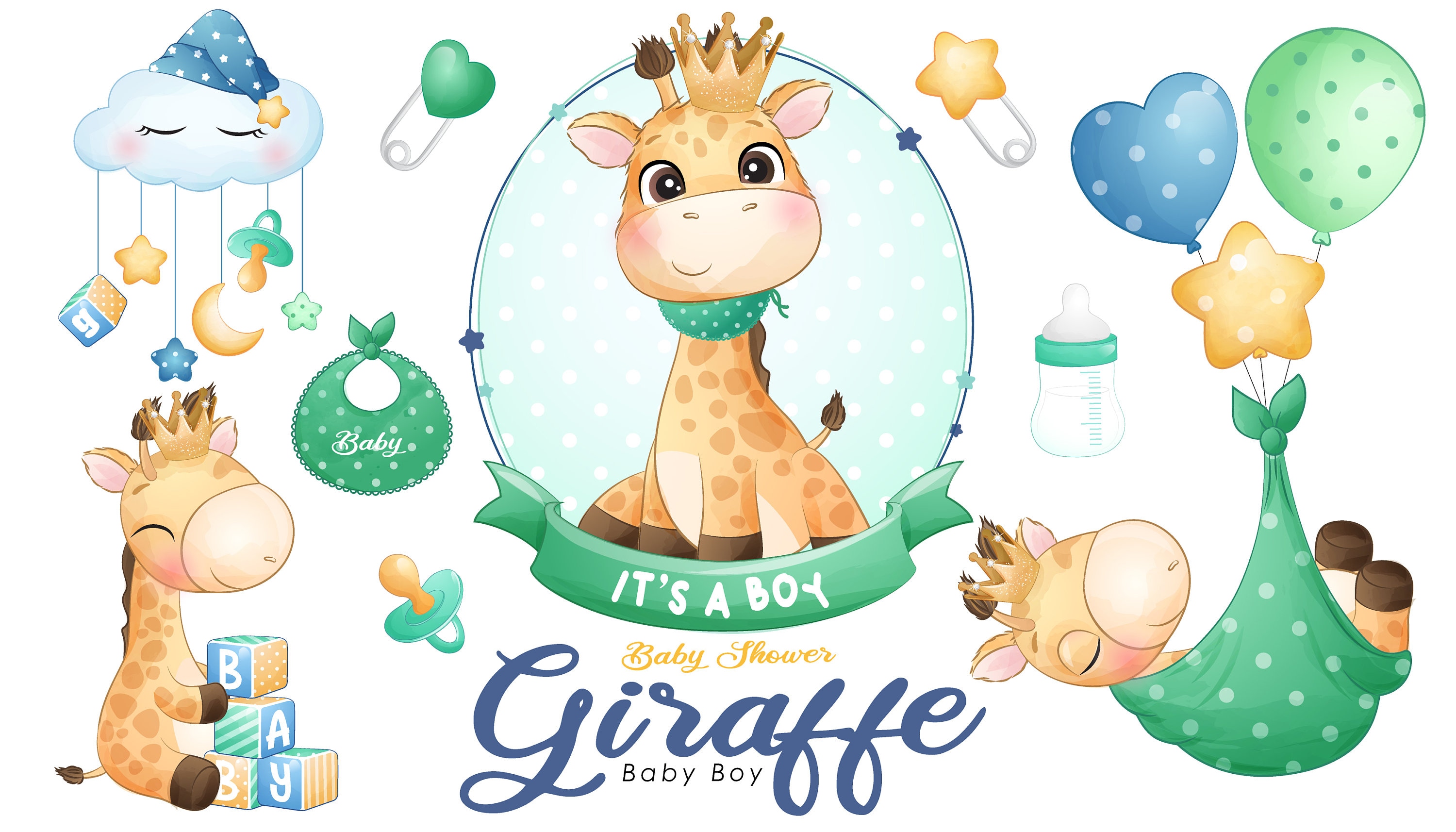 Baby Shower Giraffe Baby Clip Art Baby Boy Shower - vrogue.co