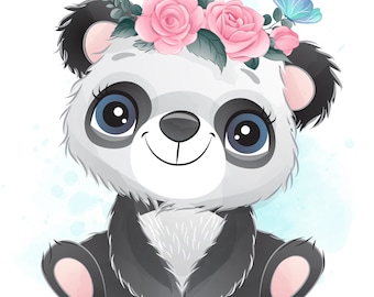 Panda Illustration Etsy