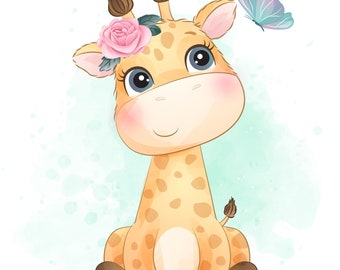 Baby Giraffe Clipart Etsy