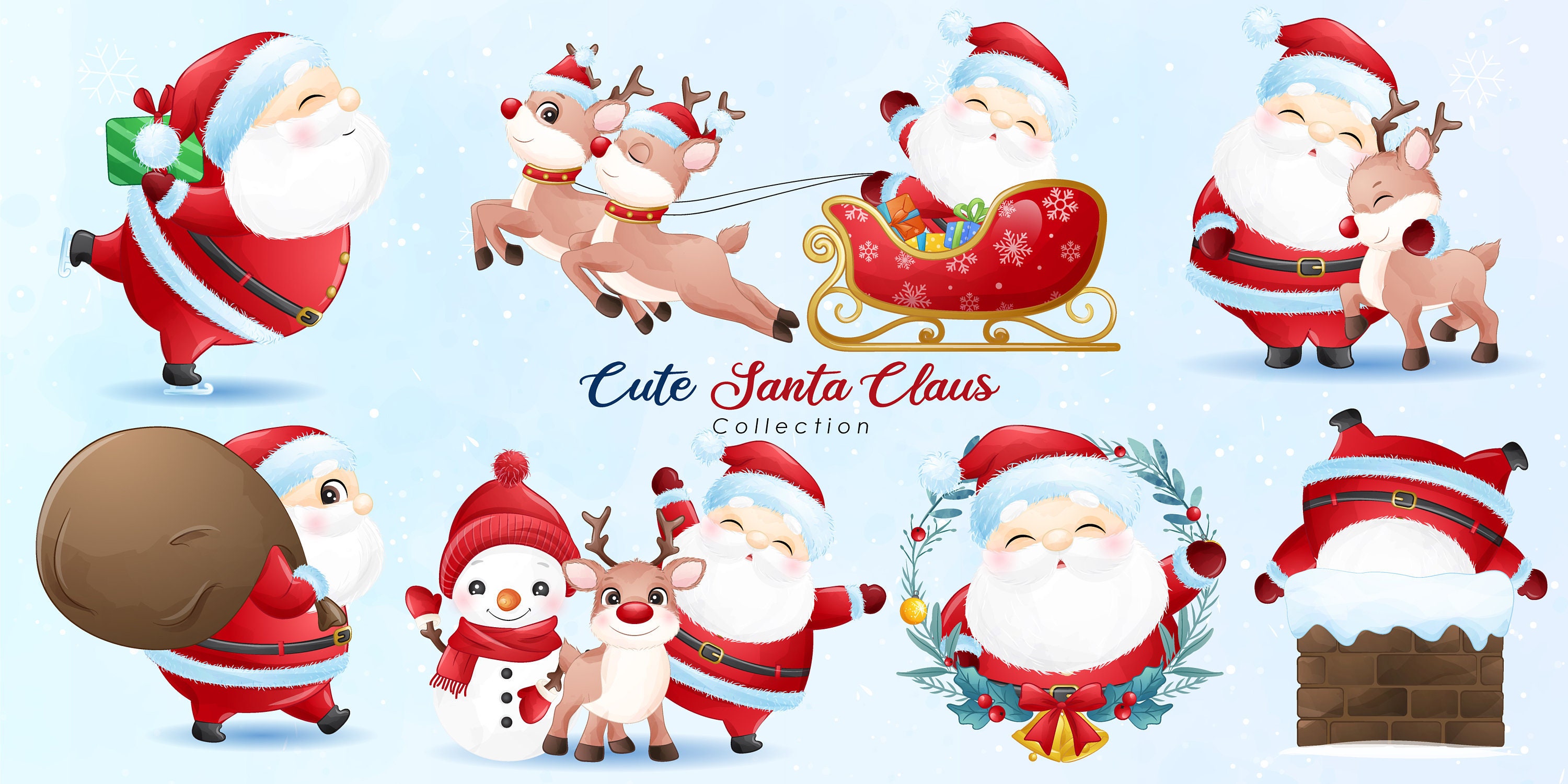 Cute Santa Claus for Merry Christmas Clipart With Watercolor - Etsy Ireland Cute Santa Claus for Merry Christmas Clipart With Watercolor - Etsy Ireland