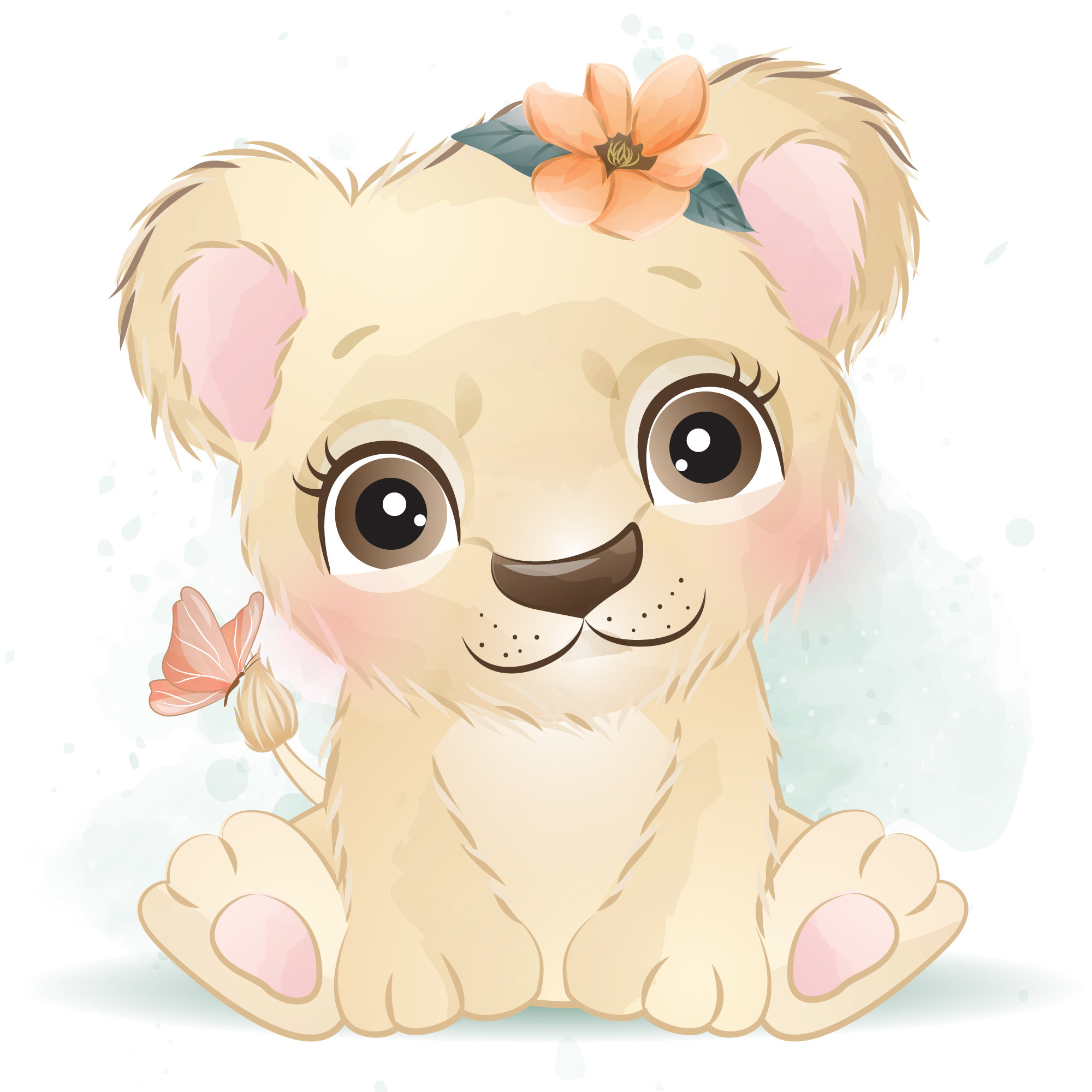 Baby Girl Lion Cartoon