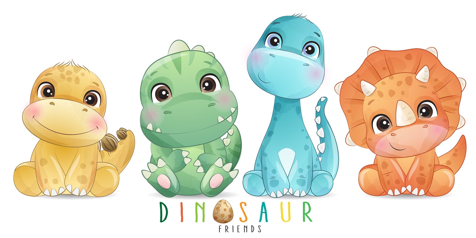 Süße Dinosaurier Freunde digitale Clipart-Set - Etsy