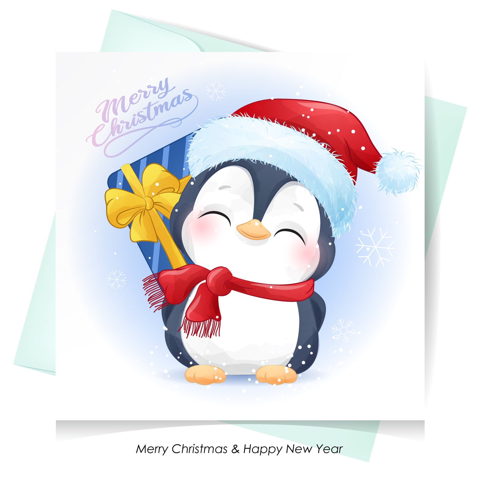 Twizler Weihnachtskarte Mit Pinguin - Frohe Weihnachten Someone Special (15,5x15,5 Cm)