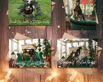 Digital Download Printable Christmas Card Goat Photo Pack