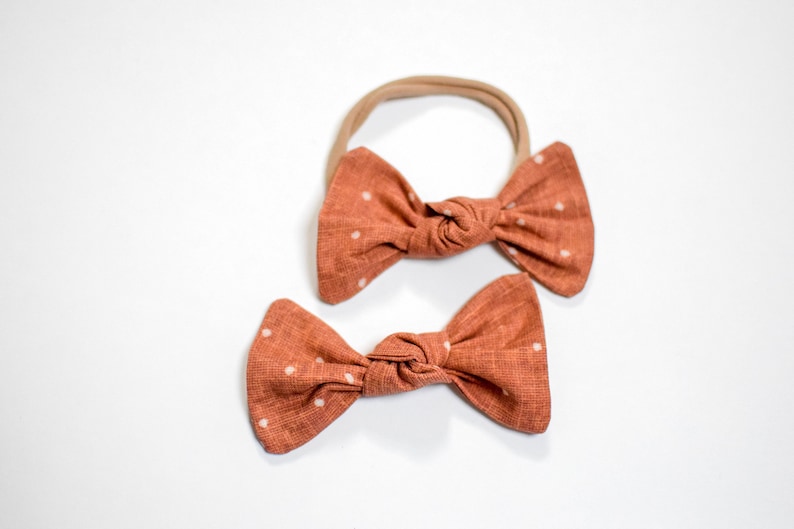 Rust Polka Dots Bow