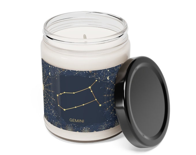 Gemini Zodiac Sign Candle, Birthday Gift, Astrology Candle, Zodiac Signs Candle