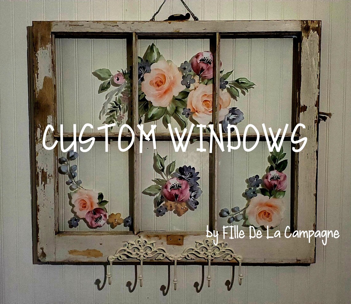 Painted Window/ Custom Window/ Wall Decor/Wall Hangings/ Wall Etsy