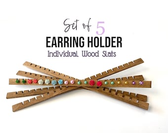 Custom Wood Earring Holder Slats, DIY Organizer, Set of 5
