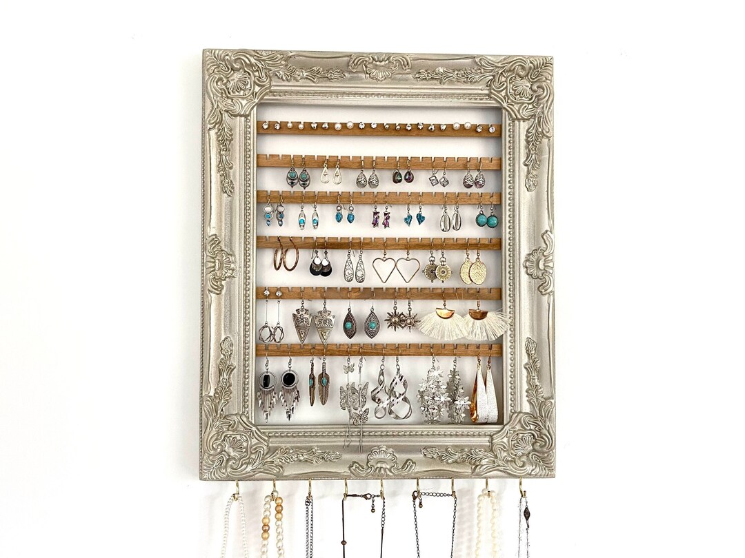 Mother of Pearl Wall Hanging Earring Organizer, Wall Jewelry Display