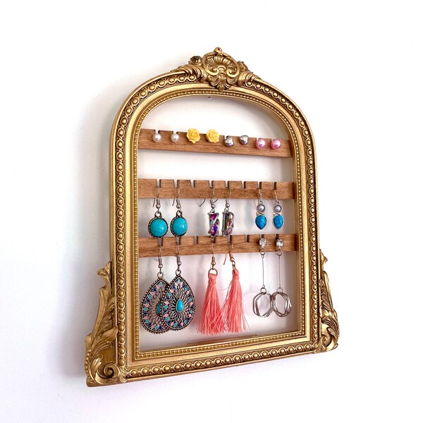 Small Ornate Earring Holder, Jewelry Organizer Hanging, Wall Earring Display, Jewelry Cabinet, Necklace Hanger, Custom Earring Organizer