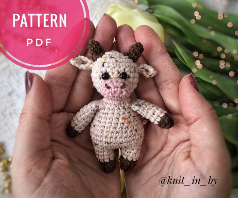 Crochet cow pattern PDF digital. crochet pattern amigurumi