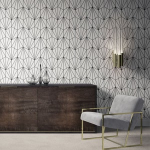 Art Deco Wallpaper Geometric Wallpaper. Removable Wallpaper. Modern Wallpaper. Peel and stick. Self-adhesive Wallpaper. 371