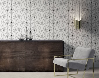 Art Deco Wallpaper Geometric Wallpaper. Removable Wallpaper. Modern Wallpaper. Peel and stick. Self-adhesive Wallpaper. 371