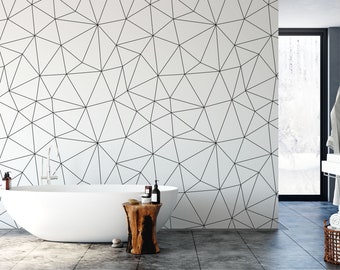 Geometric Removable Wallpaper. Bathroom Wallpaper. Modern Wallpaper. Peel and stick Wallpaper. Self-adhesive Wallpaper. 111