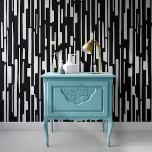 Minimalist Removable Wallpaper. Black and White. Peel and stick Wallpaper. Self-adhesive Wallpaper. 281