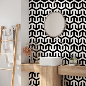 Geometric Wallpaper. Removable Wallpaper. Modern Wallpaper. Bathroom Wallpaper. Peel and stick. Self-adhesive Wallpaper. 249