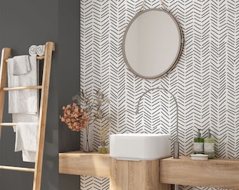 Minimalist Removable Wallpaper. Chevron Wallpaper. Modern Wallpaper. Peel and stick Wallpaper. Self-adhesive Wallpaper. 033