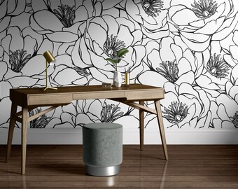 Flower Wall Mural Removable. Minimalist Wallpaper Design. Peel and stick Wallpaper. Self-adhesive Wallpaper. 057