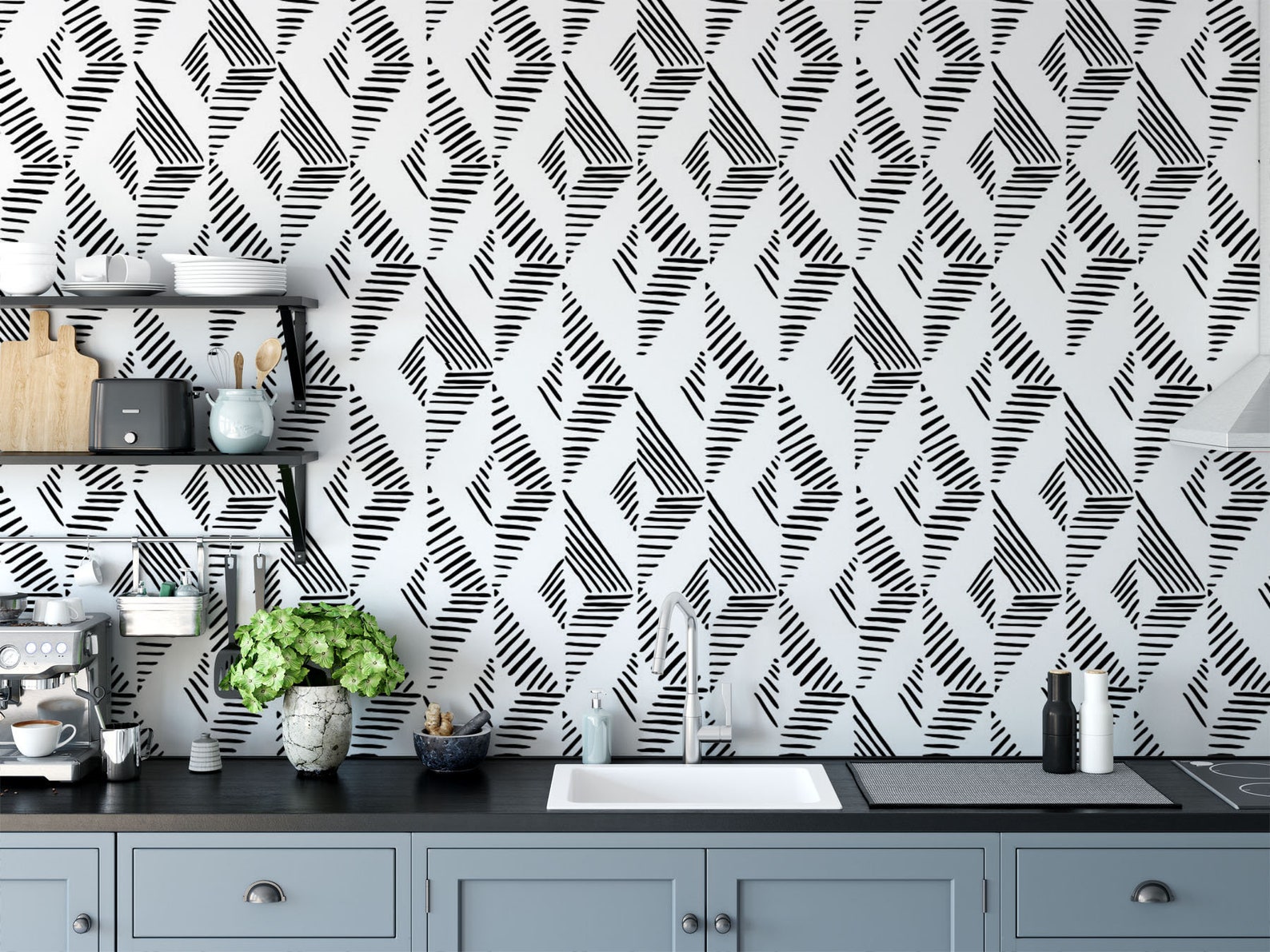 Minimalist Removable Wallpaper. Bedroom Wallpaper. Modern | Etsy