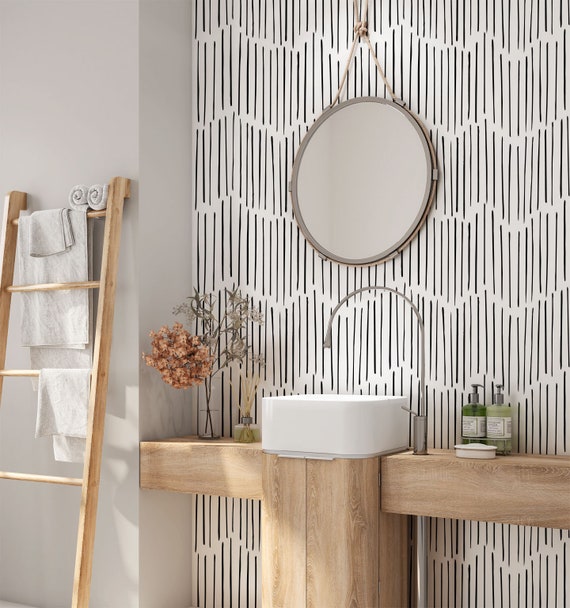 Minimalist Removable Wallpaper. Chevron Wallpaper. Modern