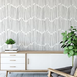 Minimalist Removable Wallpaper. Chevron Wallpaper. Modern Wallpaper. Peel and stick Wallpaper. Self-adhesive Wallpaper. 239 image 8