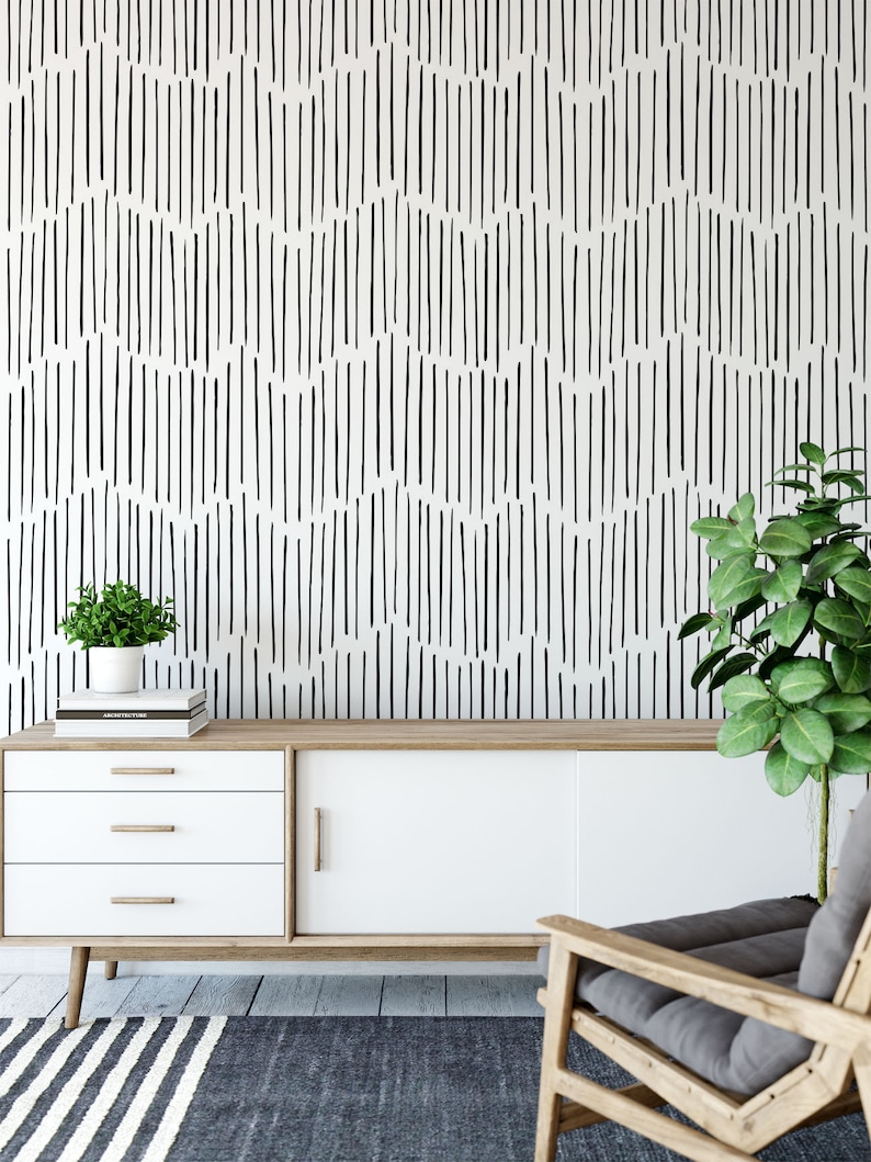 Minimalist Removable Wallpaper. Chevron Wallpaper. Modern Wallpaper. Peel and stick Wallpaper. Self-adhesive Wallpaper. 239 image 8