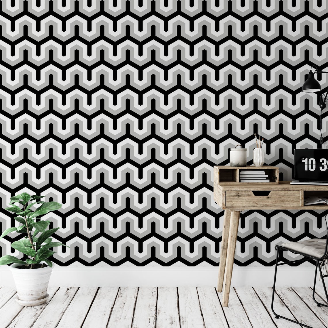 Geometric Wallpaper. Removable Wallpaper. Modern Wallpaper. | Etsy