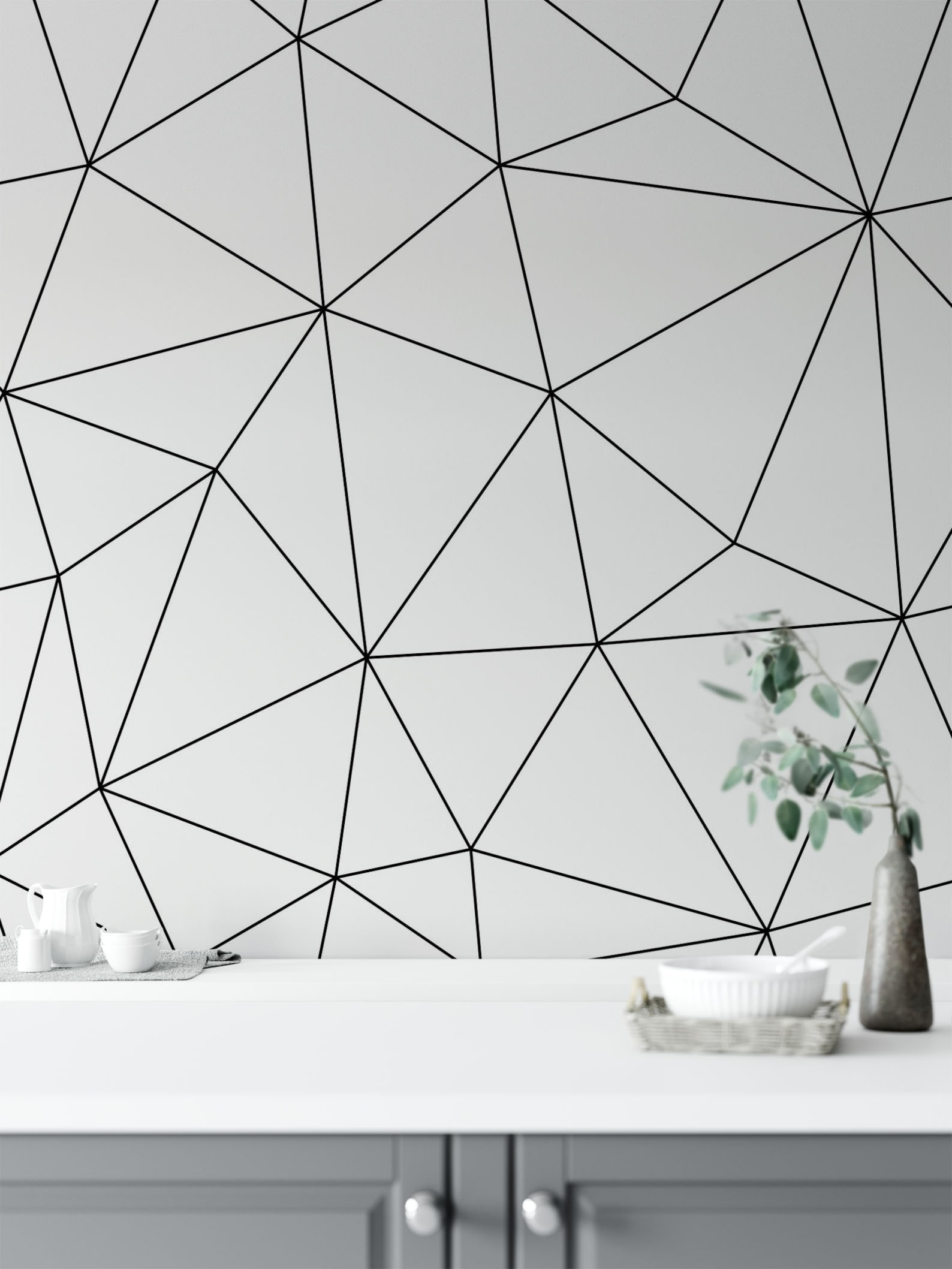 Geometric Removable Wallpaper. Bathroom Wallpaper. Modern Etsy