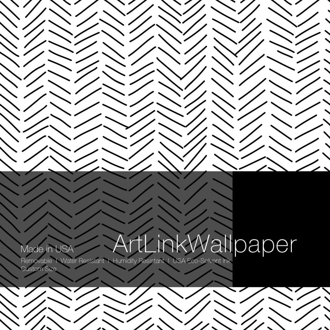 Minimalist Removable Wallpaper. Chevron Wallpaper. Modern Etsy